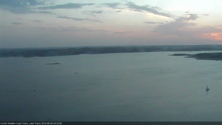 Lake Travis webcam, June 9, 2018 7:35 PM CT