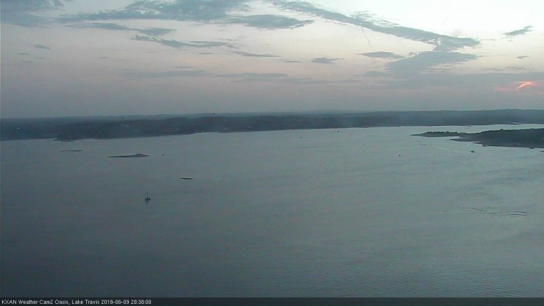 Lake Travis webcam, June 9, 2018 7:40 PM CT