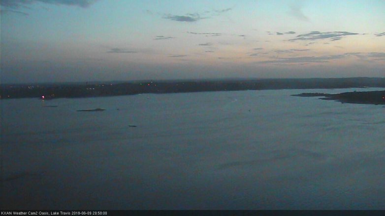 Lake Travis webcam, June 9, 2018 8:00 PM CT