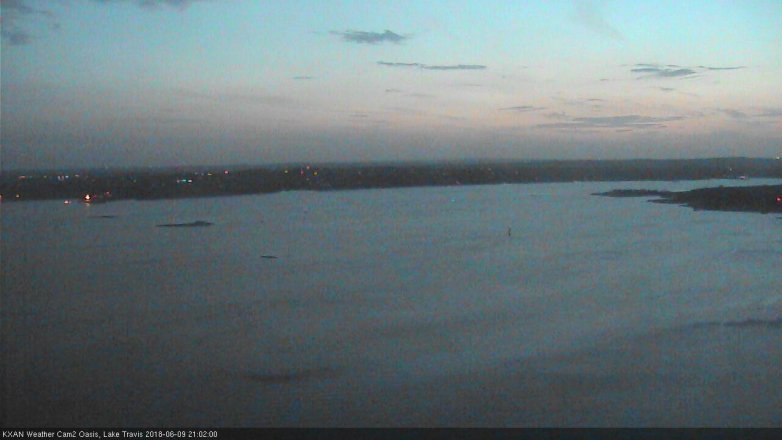 Lake Travis webcam, June 9, 2018 8:05 PM CT
