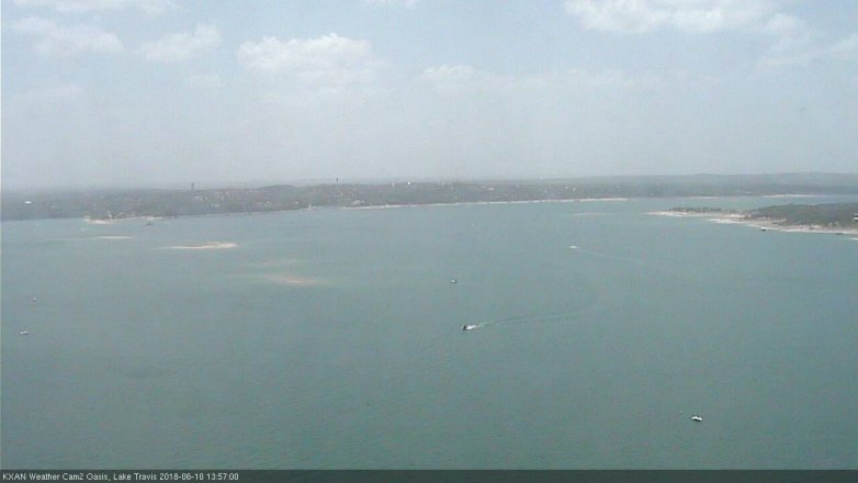 Lake Travis webcam, June 10, 2018 1:00 PM CT