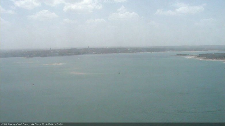 Lake Travis webcam, June 10, 2018 1:55 PM CT