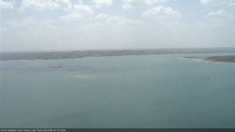 Lake Travis webcam, June 10, 2018 2:20 PM CT