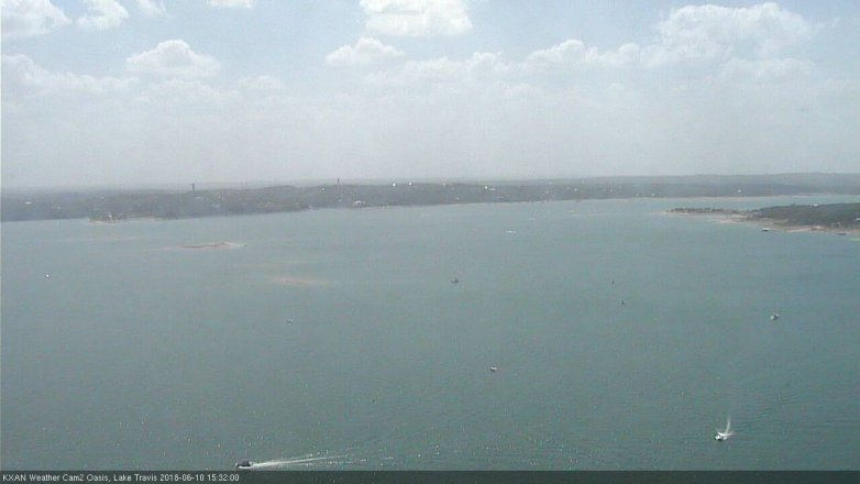 Lake Travis webcam, June 10, 2018 2:35 PM CT