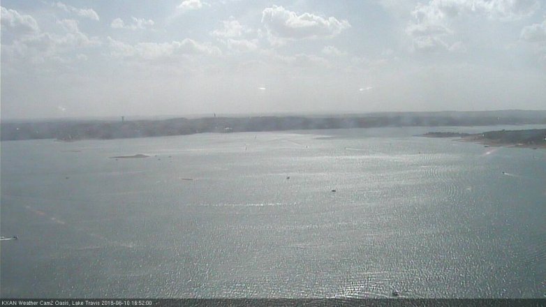 Lake Travis webcam, June 10, 2018 3:55 PM CT