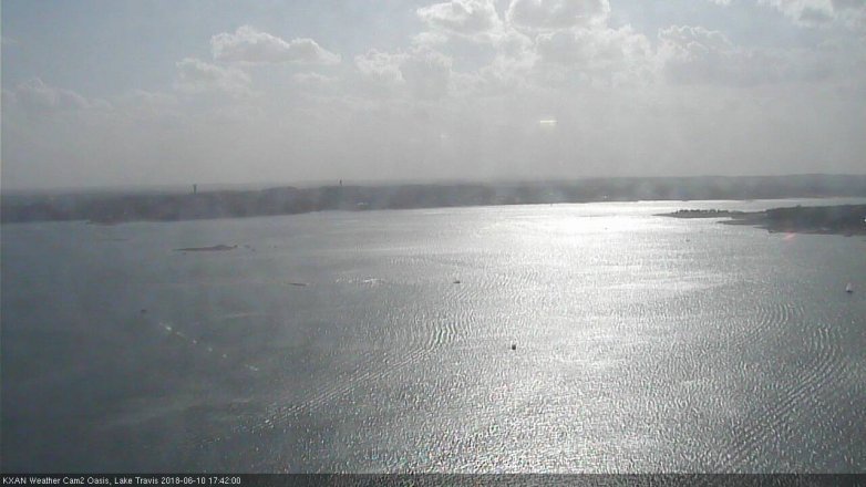 Lake Travis webcam, June 10, 2018 4:45 PM CT