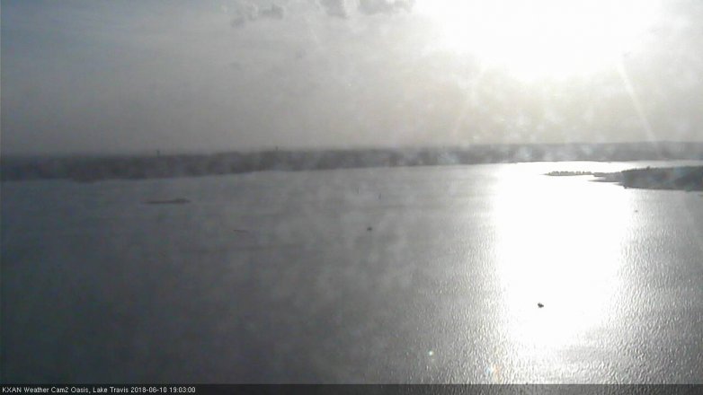 Lake Travis webcam, June 10, 2018 6:05 PM CT
