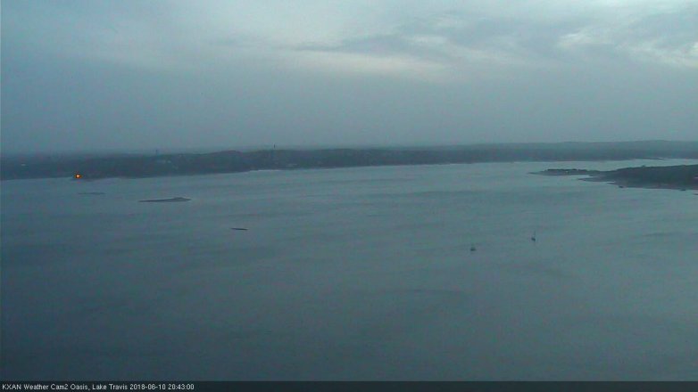 Lake Travis webcam, June 10, 2018 7:45 PM CT