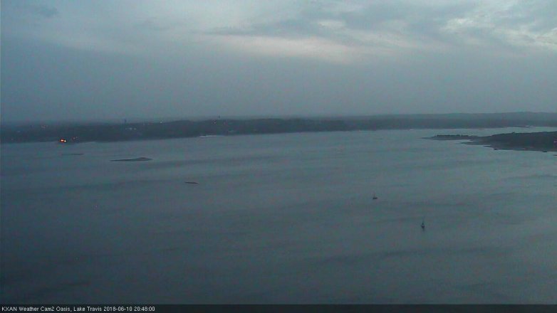 Lake Travis webcam, June 10, 2018 7:50 PM CT