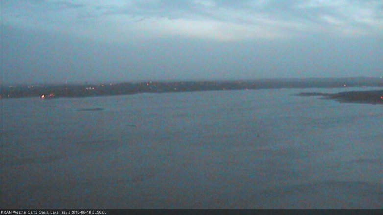Lake Travis webcam, June 10, 2018 8:00 PM CT