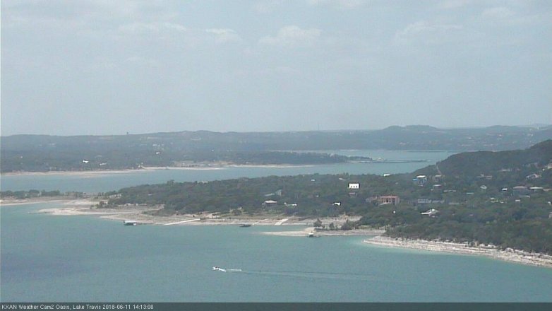 Lake Travis webcam, June 11, 2018 1:15 PM CT