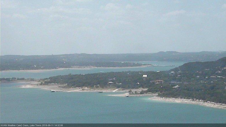 Lake Travis webcam, June 11, 2018 1:35 PM CT