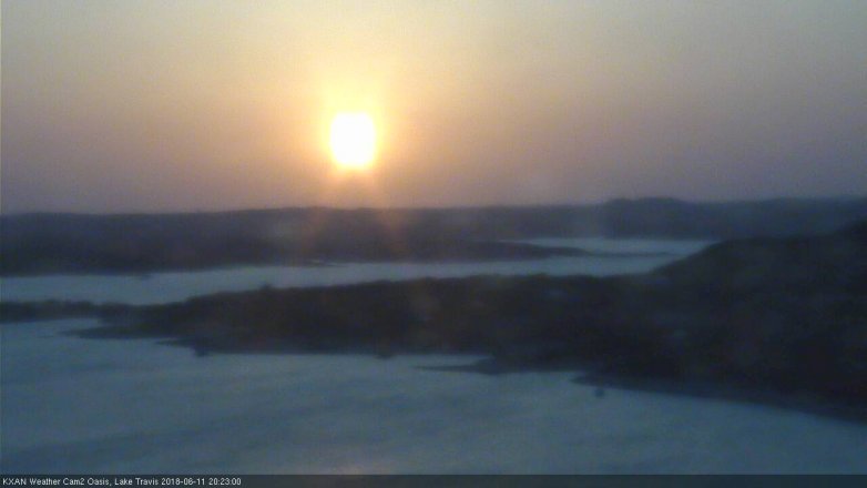 Lake Travis webcam, June 11, 2018 7:25 PM CT