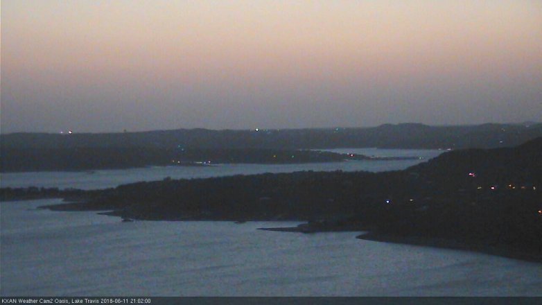 Lake Travis webcam, June 11, 2018 8:05 PM CT