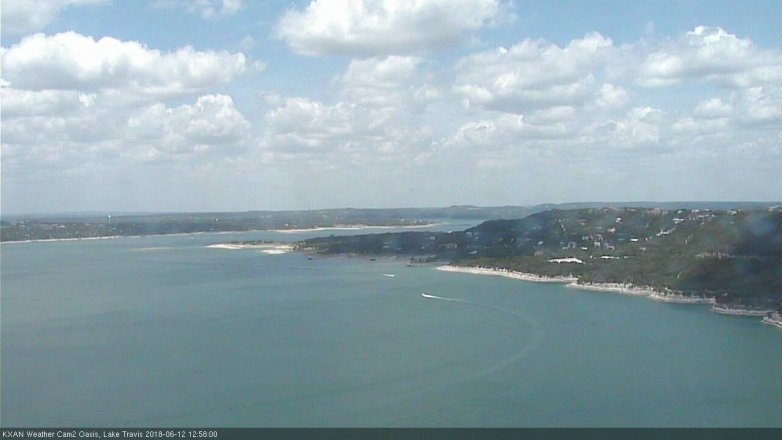 Lake Travis webcam, June 12, 2018 12:00 PM CT