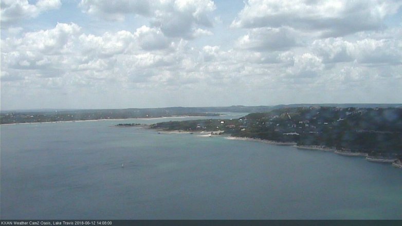 Lake Travis webcam, June 12, 2018 1:10 PM CT