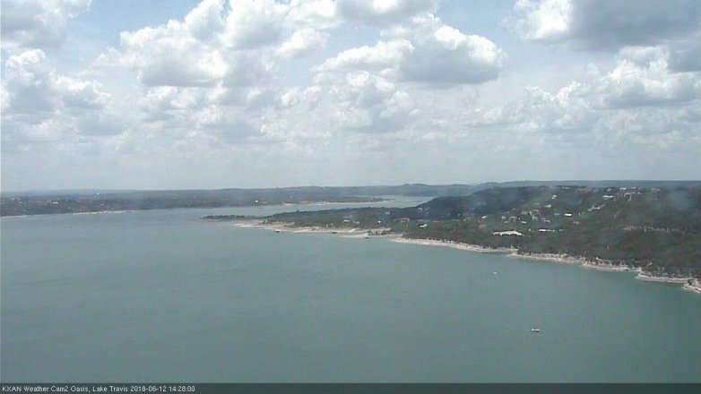 Lake Travis webcam, June 12, 2018 1:30 PM CT
