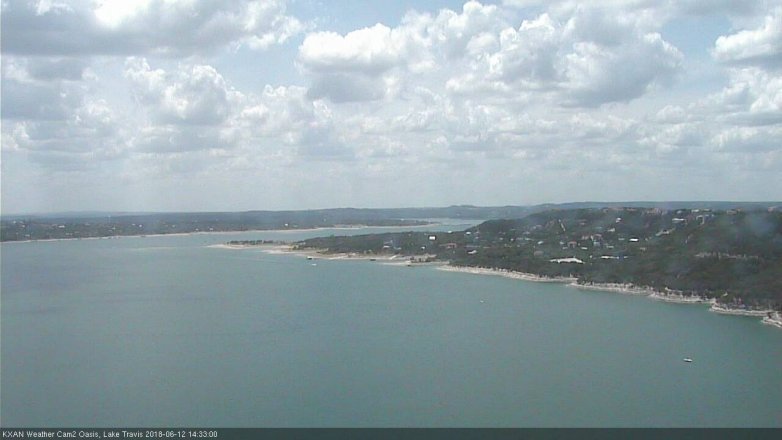 Lake Travis webcam, June 12, 2018 1:35 PM CT