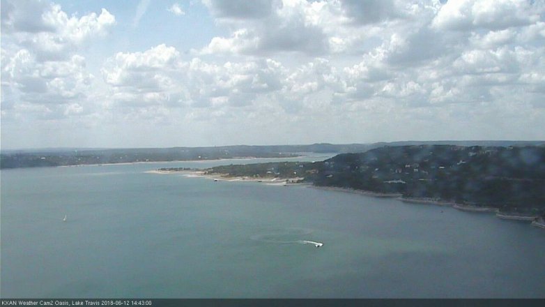 Lake Travis webcam, June 12, 2018 1:45 PM CT