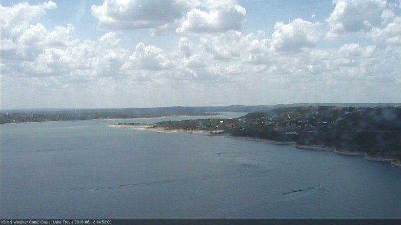 Lake Travis webcam, June 12, 2018 1:55 PM CT