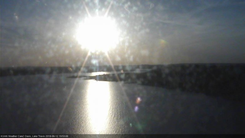 Lake Travis webcam, June 12, 2018 6:55 PM CT