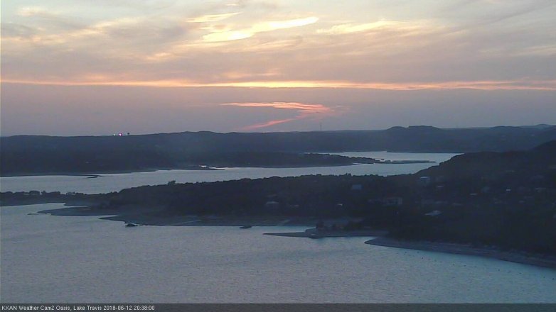 Lake Travis webcam, June 12, 2018 7:40 PM CT