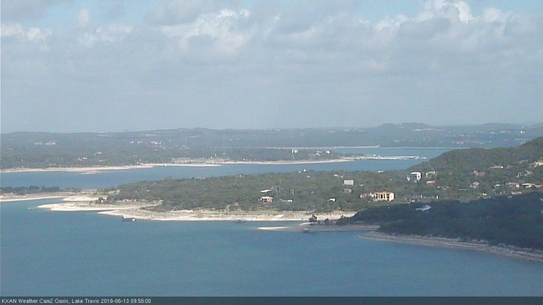 Lake Travis webcam, June 13, 2018 9:00 AM CT