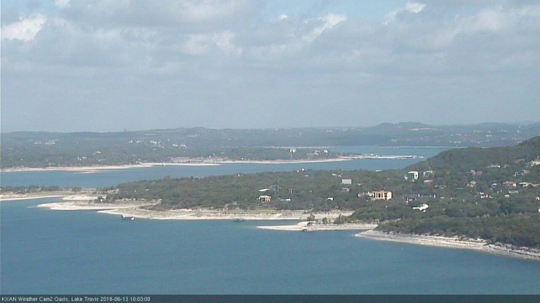 Lake Travis webcam, June 13, 2018 9:05 AM CT