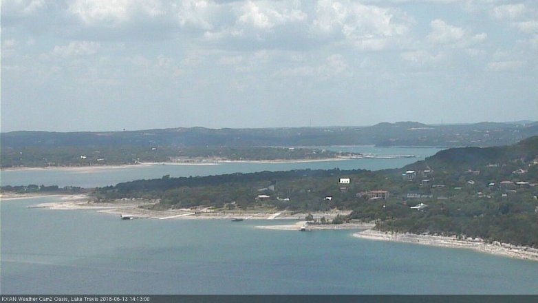 Lake Travis webcam, June 13, 2018 1:15 PM CT