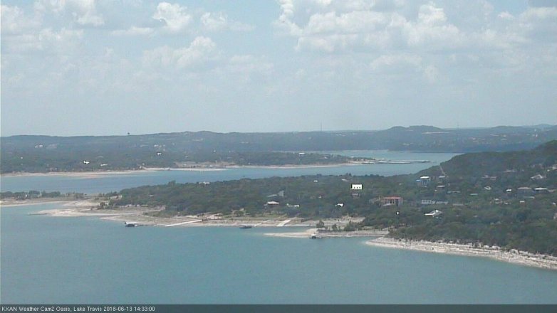 Lake Travis webcam, June 13, 2018 1:35 PM CT