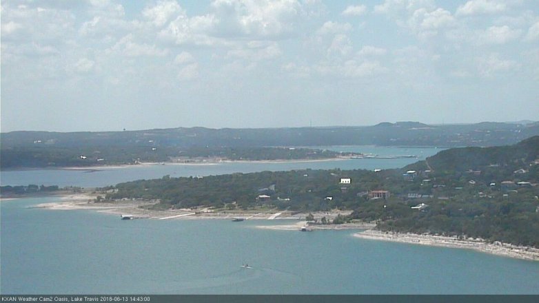 Lake Travis webcam, June 13, 2018 1:45 PM CT