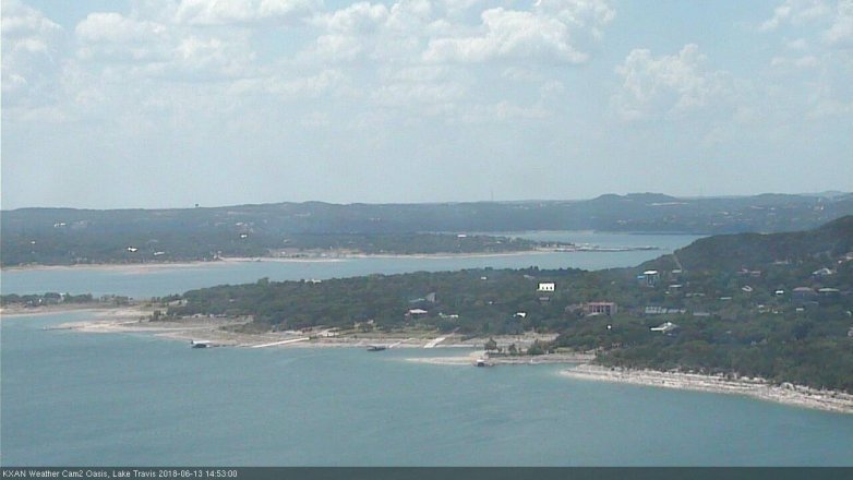 Lake Travis webcam, June 13, 2018 1:55 PM CT