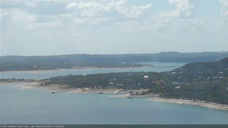 Lake Travis webcam, June 13, 2018 2:45 PM CT