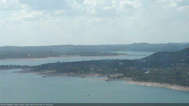 Lake Travis webcam, June 13, 2018 3:25 PM CT