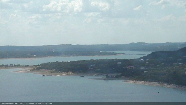 Lake Travis webcam, June 13, 2018 3:35 PM CT