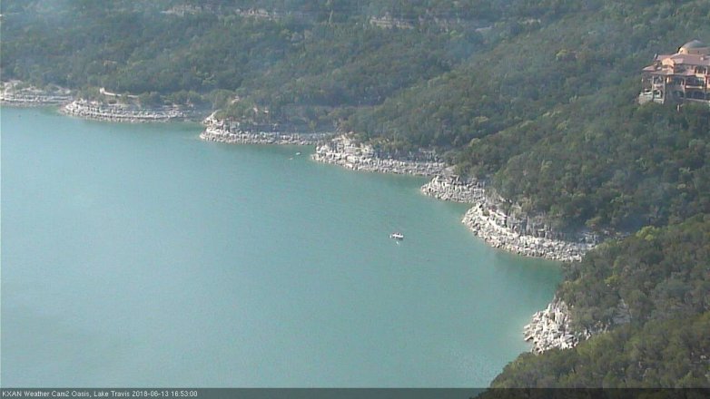 Lake Travis webcam, June 13, 2018 3:55 PM CT
