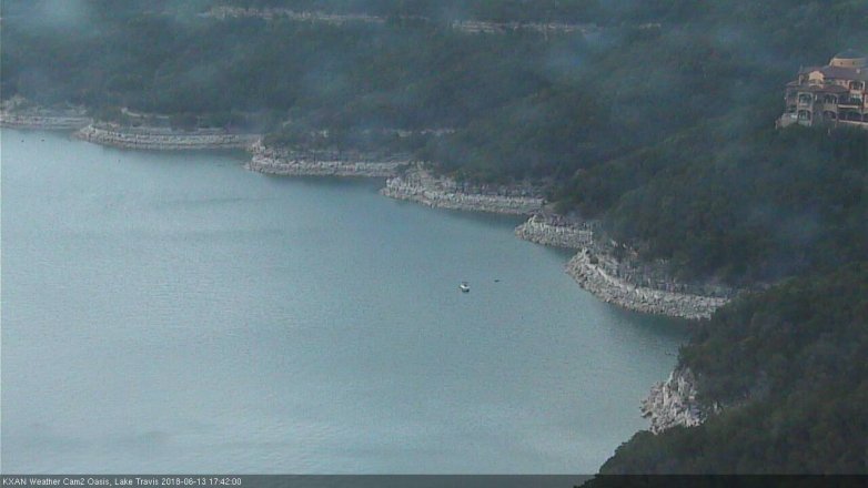 Lake Travis webcam, June 13, 2018 4:45 PM CT