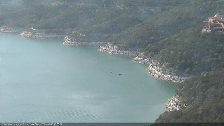 Lake Travis webcam, June 13, 2018 4:55 PM CT