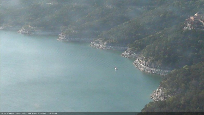 Lake Travis webcam, June 13, 2018 5:40 PM CT