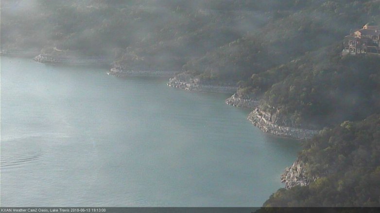 Lake Travis webcam, June 13, 2018 6:15 PM CT