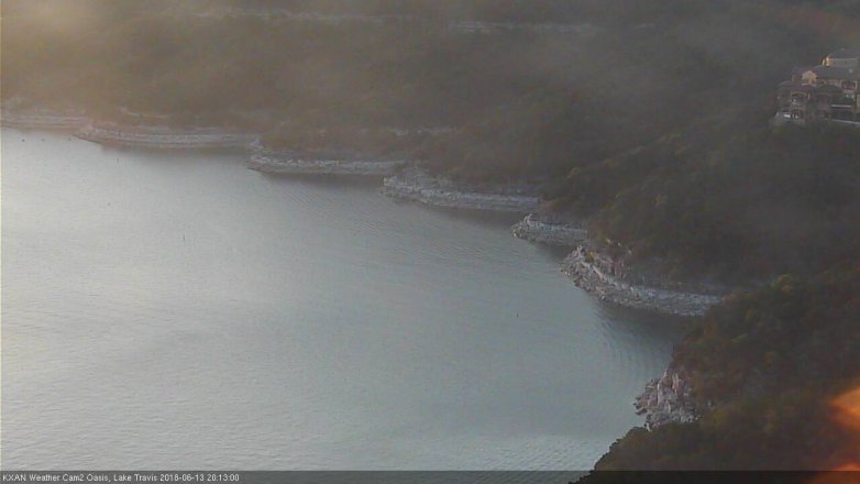 Lake Travis webcam, June 13, 2018 7:15 PM CT