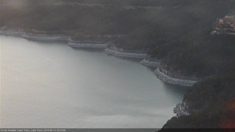 Lake Travis webcam, June 13, 2018 7:25 PM CT