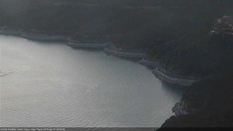 Lake Travis webcam, June 13, 2018 7:50 PM CT