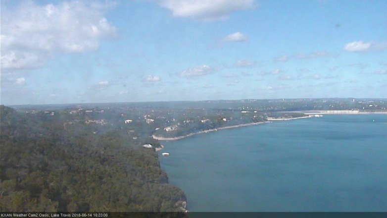 Lake Travis webcam, June 14, 2018 9:25 AM CT