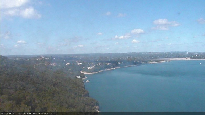 Lake Travis webcam, June 14, 2018 9:45 AM CT