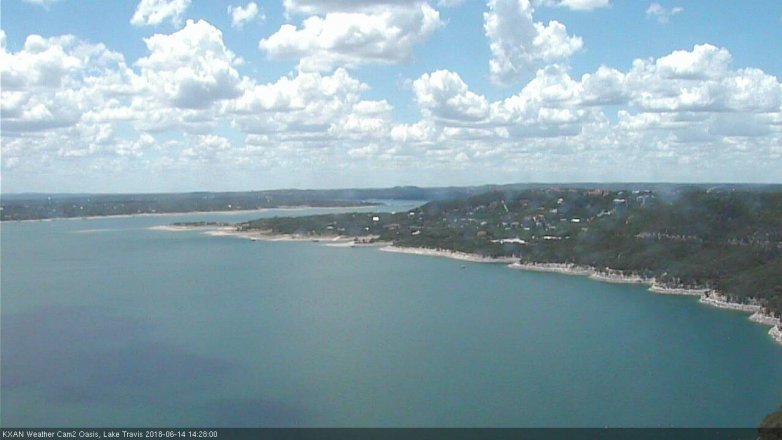 Lake Travis webcam, June 14, 2018 1:30 PM CT