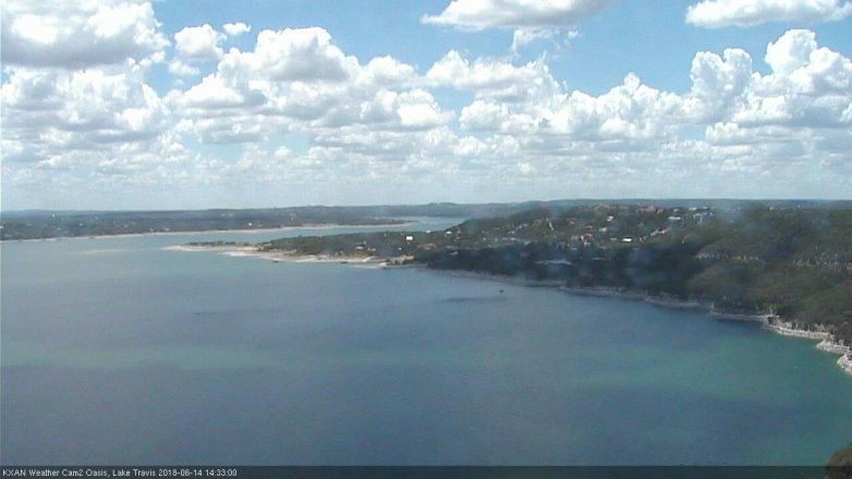 Lake Travis webcam, June 14, 2018 1:35 PM CT