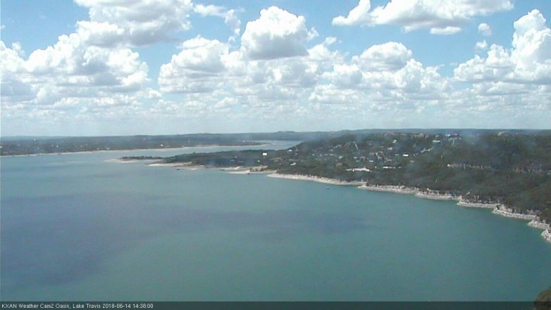 Lake Travis webcam, June 14, 2018 1:40 PM CT