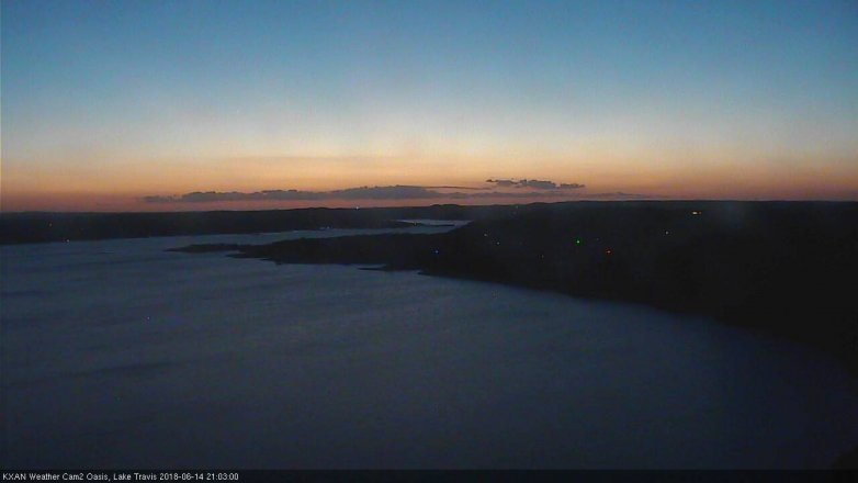 Lake Travis webcam, June 14, 2018 8:05 PM CT