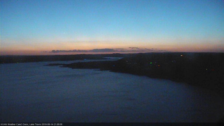 Lake Travis webcam, June 14, 2018 8:10 PM CT